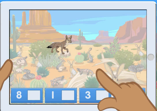 Screen shot of Pavati's Desert bar graph game from ABCmouse.com. 